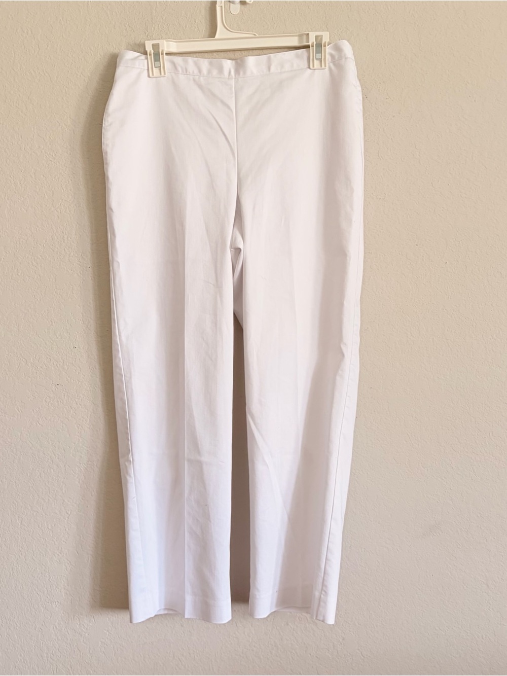 Alfred Dunner Women's White Straight-Leg Pants 10 medium summer casual pullon